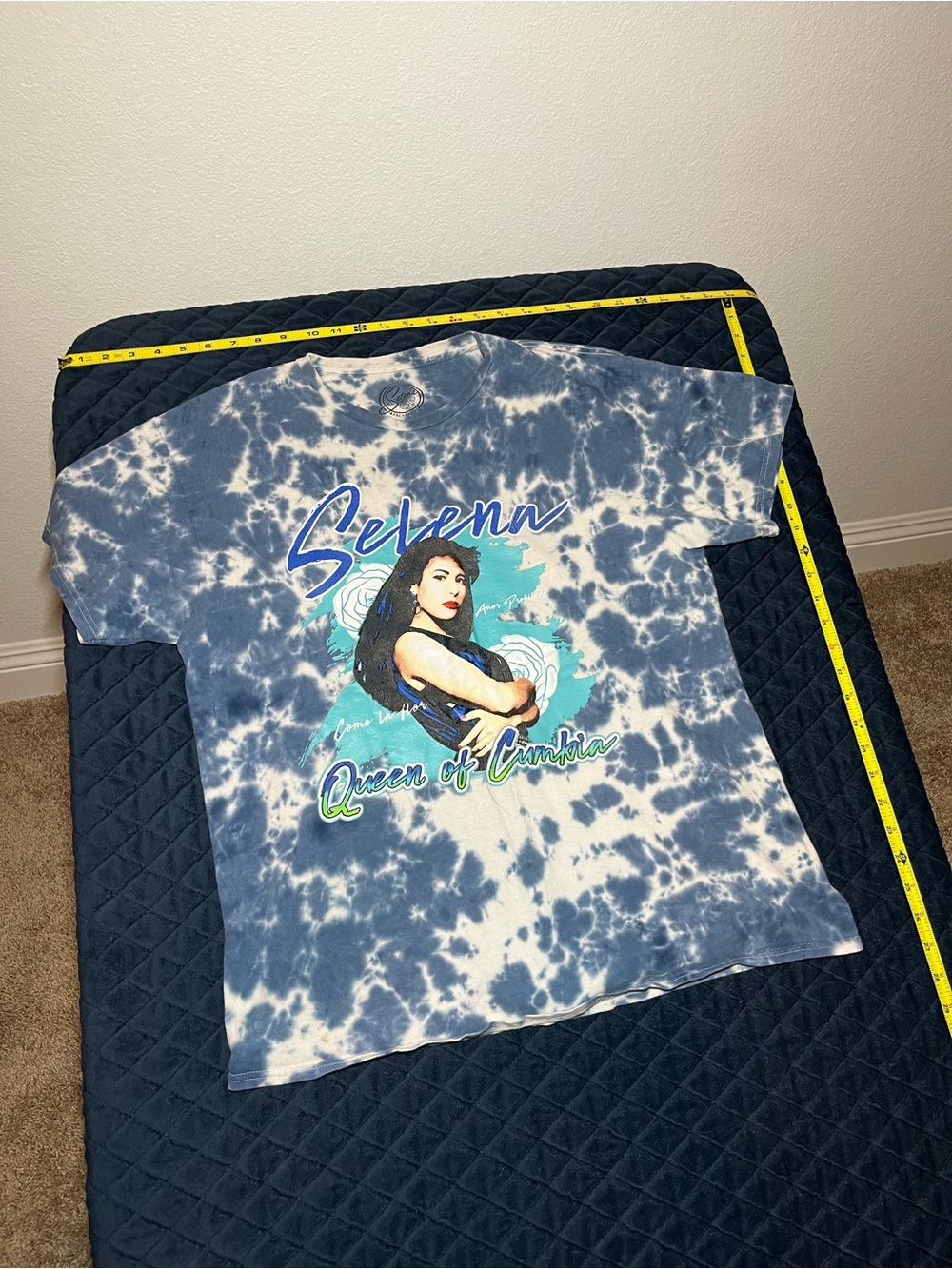 Blue Tie-Dye Short Sleeve Graphic Tee - Selena Queen of Cumbia